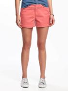 Old Navy Pixie Chino Shorts For Women 3 1/2 - Coral Obligation