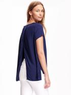 Old Navy Open Back Tee For Women - Hero Blue