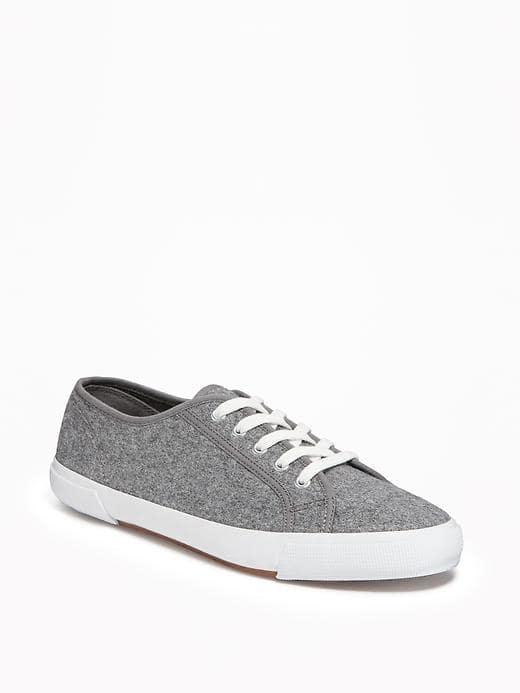 Old Navy Wool Blend Felt Sneakers For Women - Gray
