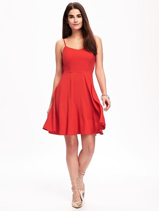 Old Navy Fit & Flare Cami Dress For Women - Red Buttons