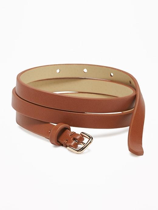 Skinny Faux-leather Belt For Women (1/2)