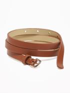 Skinny Faux-leather Belt For Women (1/2)