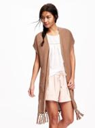 Old Navy Crocheted Fringe Open Vest - Candy Graham