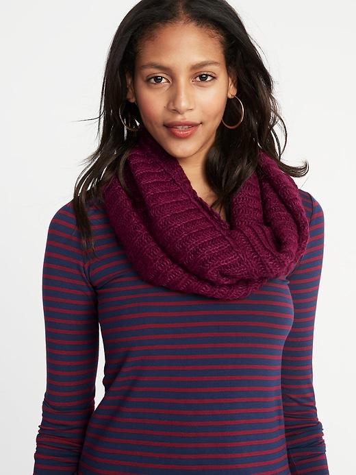 Old Navy Womens Rib-knit Infinity Scarf For Women Winter Burgundy Size One Size