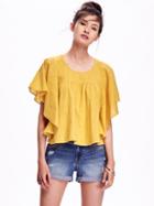 Old Navy Flutter Sleeve Top For Women - Free Bee