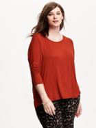 Old Navy Womens Plus Drop Shoulder Soft Tee Size 1x Plus - Red Saffron