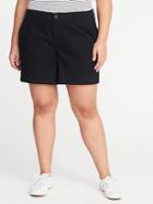 Old Navy Womens Mid-rise Plus-size Everyday Shorts (7) Black Size 22