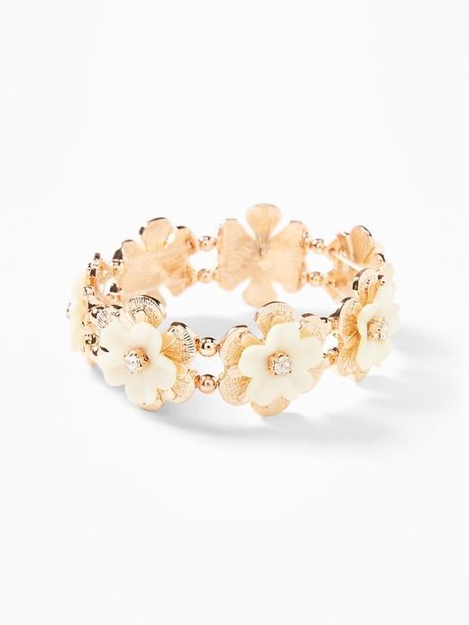 Old Navy Womens Flower Stretch Bracelet For Women Cream Size One Size