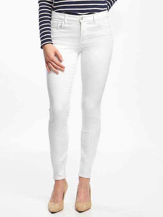 Old Navy High Rise Built In Sculpt Rockstar Jeans For Women - Bright White