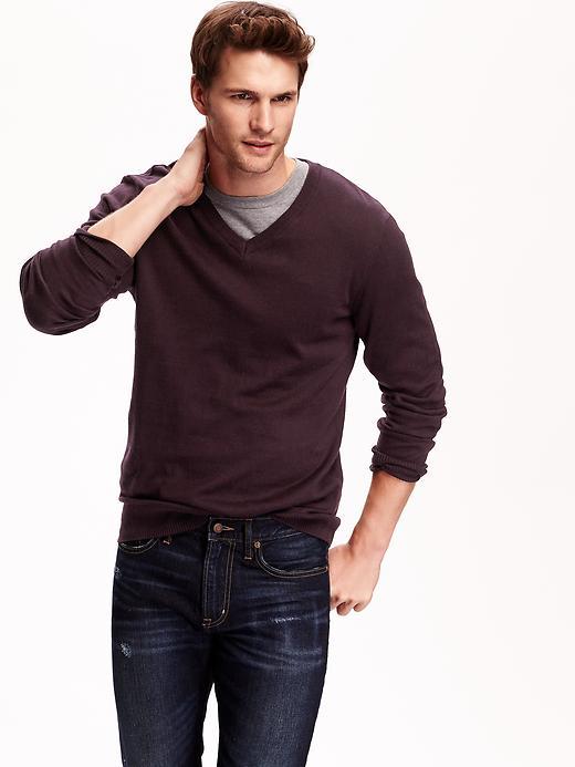 Old Navy Mens Solid V Neck Sweaters Size Xxl Big - Dark Purple