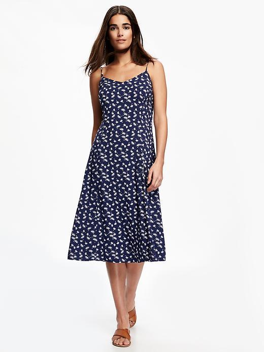 Old Navy Midi Cami Dress For Women - Navy Blue Print