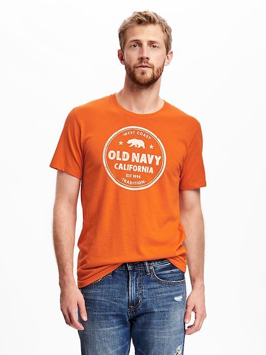 Old Navy Graphic Crew Neck Tee For Men - Orange Pekoe