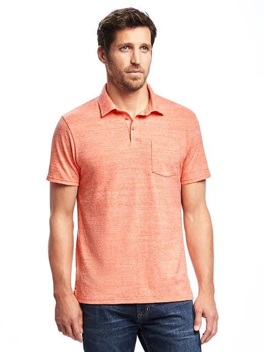 Old Navy Pocket Polo For Men - Golden Poppy