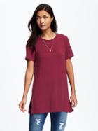 Old Navy Relaxed Crew Neck Tunic For Women - Cranberry Cocktail
