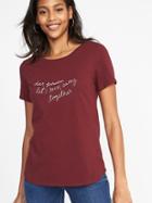 Old Navy Womens Everywear Graphic Crew-neck Tee For Women Dear Paradise, Let';s Run Away Together Size Xxl