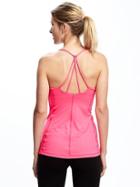Old Navy Go Dry Strappy Racerback Tank For Women - Absolute Pink Neon