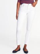 Old Navy Womens Mid-rise Curvy Clean-slate Skinny Jeans For Women Bright White Size 10