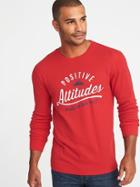 Old Navy Mens Graphic Built-in Flex Thermal-knit Tee For Men Positive Altitudes Makes For Good Times Size M