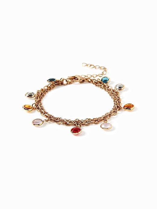 Old Navy Multi Crystal Chain Bracelet For Women - Multi Color