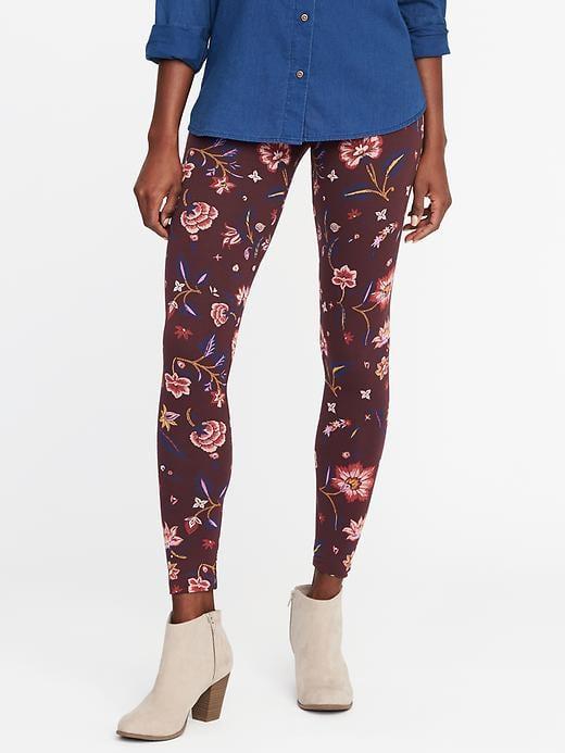 Old Navy Womens Patterned Leggings For Women Large Red Floral Size L