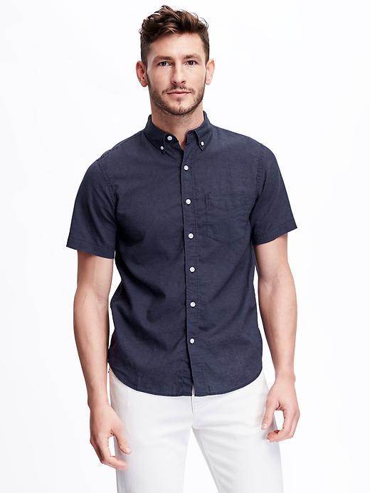 Old Navy Slim Fit Short Sleeve Shirt For Men - Classic Navy