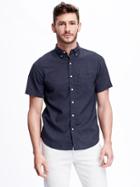 Old Navy Slim Fit Short Sleeve Shirt For Men - Classic Navy