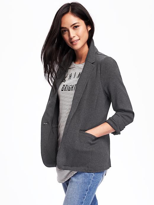 Old Navy One Button Blazer For Women - B65 Dark Heather Grey