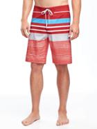 Old Navy Striped Built In Flex Board Shorts For Men 10 - Hot Tamale