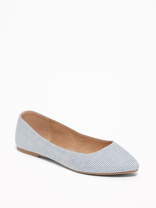 Old Navy Womens Printed Pointy-toe Ballet Flats For Women Chambray Stripe Size 6
