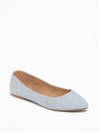 Old Navy Womens Printed Pointy-toe Ballet Flats For Women Chambray Stripe Size 6