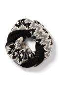 Old Navy Diamond Weave Funnel Scarf For Women - Black/grey