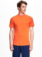 Old Navy Go Dry Performance Crew Neck Tee For Men - Megawatt Orng Neo Poly