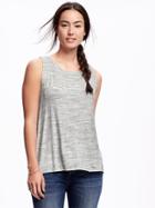 Old Navy Relaxed Hi Lo Slit Back Space Dye Muscle Tank For Women - Heather Grey