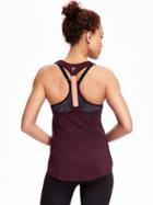 Old Navy Go Dry Performance Racerback Elastic Tank For Women - The Grape One Poly