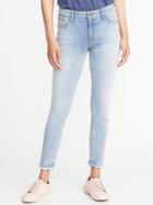 Old Navy Womens Mid-rise Rockstar Super Skinny Raw-edge Ankle Jeans For Women Jasper Wash Size 0