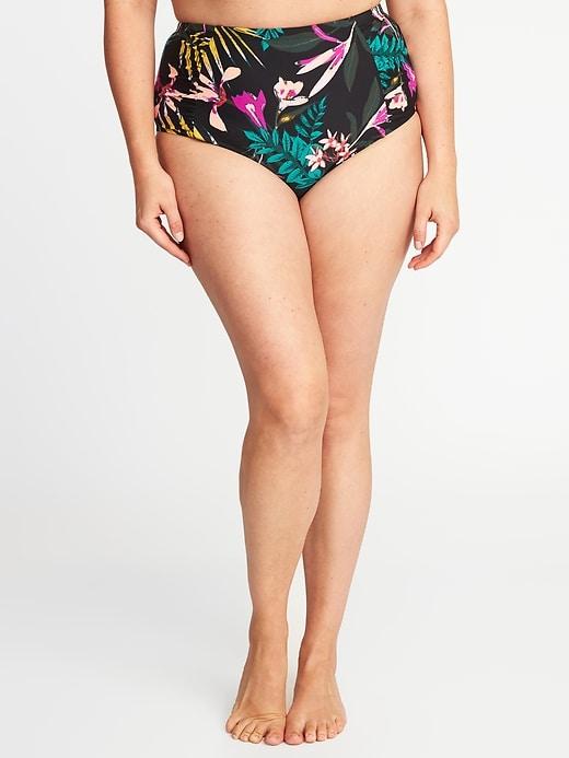 Old Navy Womens High-rise Smooth & Slim Plus-size Swim Bottoms Multi Floral Size 4x