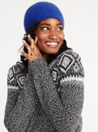 Old Navy Womens Soft-brushed Sweater-knit Beanie For Women Blue My Mind Size One Size