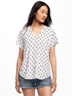 Old Navy Relaxed Cocoon Top For Women - White