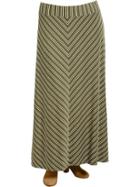 Old Navy Womens Plus Jersey Maxi Skirts - Olive Stripe