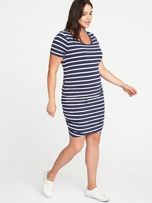 Old Navy Womens Plus-size Scoop-neck Bodycon Dress Navy Stripe Size 2x