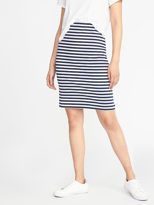 Old Navy Womens Ponte-knit Pencil Skirt For Women Navy Stripe Size Xl