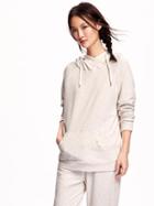 Old Navy French Terry Pullover Hoodie - Heather Oatmeal