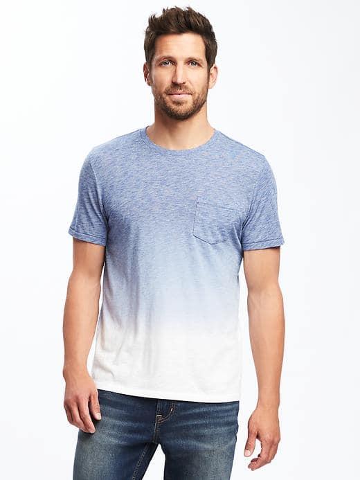 Old Navy Dip Dye Slub Knit Pocket Tee For Men - Night Flight