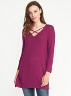 Old Navy Relaxed Cross Strap Tunic For Women - Winter Wine