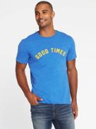Old Navy Graphic Crew Neck Tee For Men - Bright Blue