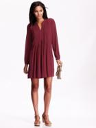 Old Navy Womens Long Sleeve Shift Dress Size L Tall - Marion Berry