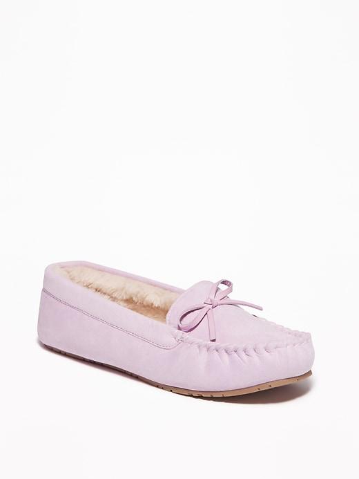 Old Navy Womens Faux-suede Sherpa-lined Moccasin Slippers For Women Tiny Dancer Size 7