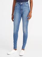 Old Navy Womens High-rise Built-in Sculpt Rockstar Super Skinny Jeans For Women Bright Worn Wash Size 10