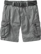 Old Navy Mens Belted Cargo Shorts 10 1/2&quot; - Gray Stone