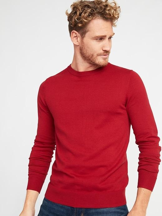 Old Navy Mens Crew-neck Sweater For Men Heather Red Size L